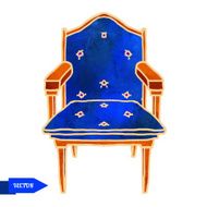 Watercolor vector vintage chair