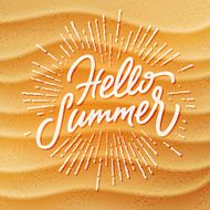 Beach sand texture and lettering Hello Summer