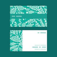 Vector emerald green plants horizontal stripe frame pattern business cards