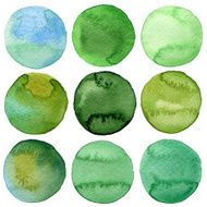 Watercolor hand painted circles collection