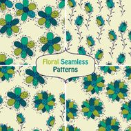 Vector seamless Floral Patterns N3