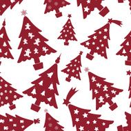 christmas red and white tree decoration seamless pattern eps10