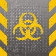 Tread Plate Biohazard Warning - distressed