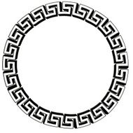 Single Greek key circle silver Isolated on white Illustration