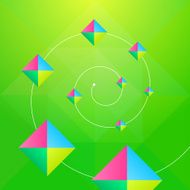 Triangles And Square Green Abstract Background