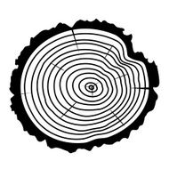 vector wooden cut of a tree log