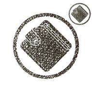 Wallet vector simple icon sketch lined hand drawn texture