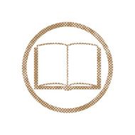 Open book Vector icon with pixel print halftone dots texture N2