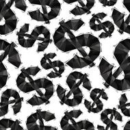 Black dollar signs seamless pattern geometric contemporary N2