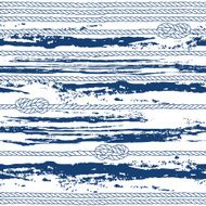 Seamless pattern with marine rope knots and abstract waves