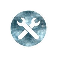 Repair icon with wrenches symbol pixel dots texture