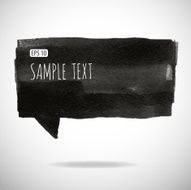 Black watercolor blob isolated on white N7