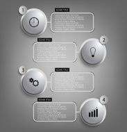 Info graphic gray round element template N2
