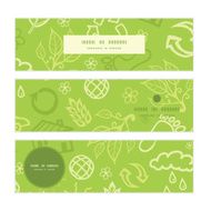 Vector environmental horizontal banners set pattern background