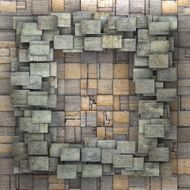 3d gray wood frame tile grunge pattern on timber