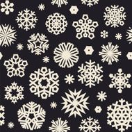 Christmas Seamless Black and White Pattern with a Snowflakes N2