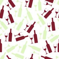 red and white wine glasses bottle seamless pattern eps10