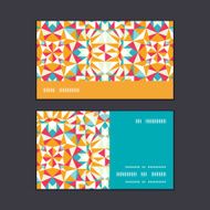 Vector colorful triangle texture horizontal stripe frame pattern business cards