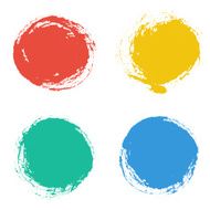Set of vector round grunge frames Hand drawn design elements