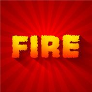Fire set font alphabet text on a red background Vector