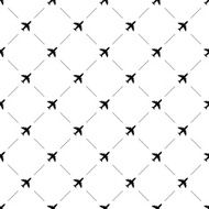 Vector seamless pattern airplane