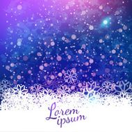 Blue winter background with layered snowflakes