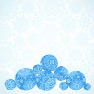 Vector illustration with snowballs on seamless winter background