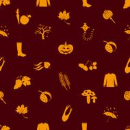 autumn icons orange seamless pattern eps10