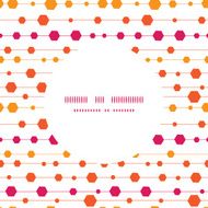 Vector abstract colorful stripes and shapes circle frame seamless pattern N2