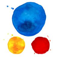 Watercolor colorful round spots Watercolour painting