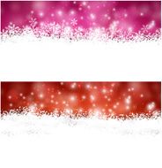 Christmas banners with fallen snowflakes