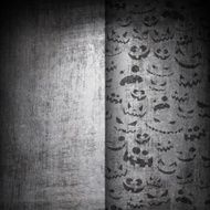 Halloween Faces on Grunge Background