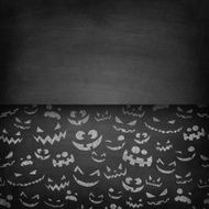 Halloween Faces on Chalkboard N2