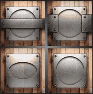 Vector metal and wood background set N10