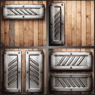 Vector metal and wood background set N11