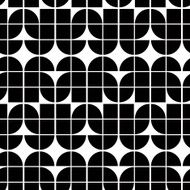 Black and white abstract geometric seamless pattern contrast N6