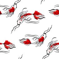 Koi fishes Seamless pattern N2