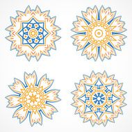 set of abstract color floral pattern icon for design N4