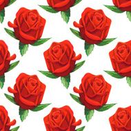 Watercolor seamless pattern with red roses N2