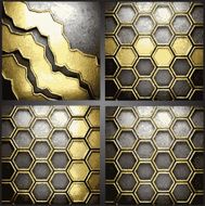 Vector gold and silver background set N4