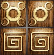 Vector wood and gold background set N18