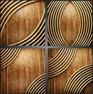 Vector wood and gold background set N19