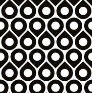 Black and white vector seamless pattern with droplets dots N2