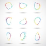 set of colorful pattern icon