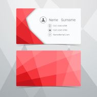 Business Cards Polygonal red design Vector illustration