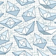 Vector pattern with paper ships