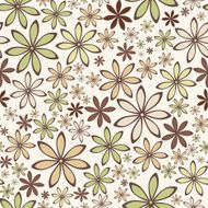 Seamless abstract pattern with beige and green flowers Vector illustration N2