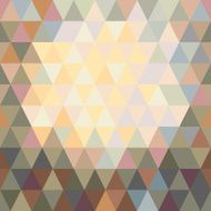 Background of mosaic colored triangles lighter from the middle