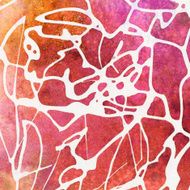 White abstract lines on a colorful watercolor background