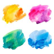 Set of watercolor stains